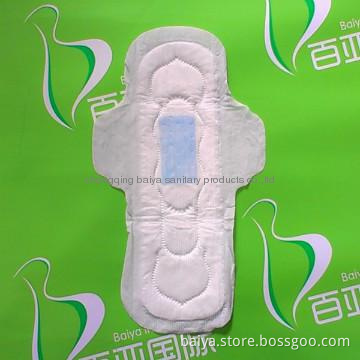 280mm night use super absorbent cotton sanitary pads with wings